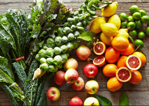 a group of fruits and vegetables on a wood surface Healthy Weight Loss Diets Spring Vale